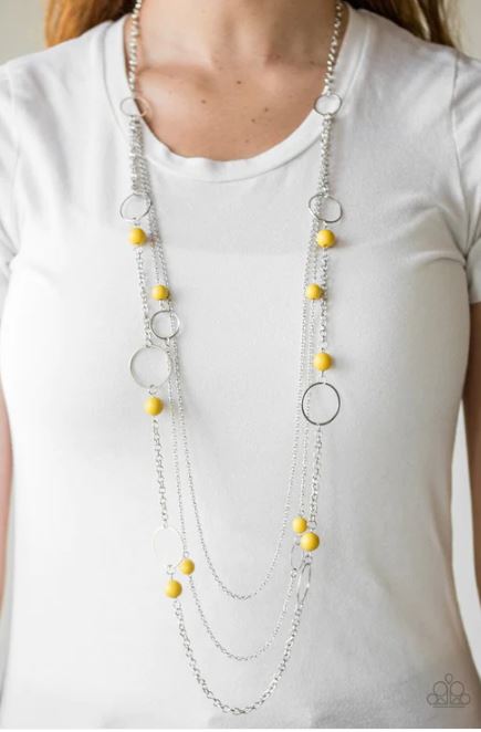 Beachside Babe Yellow Necklace
