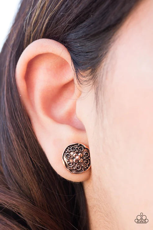 Garden Glee Copper Post Earrings
