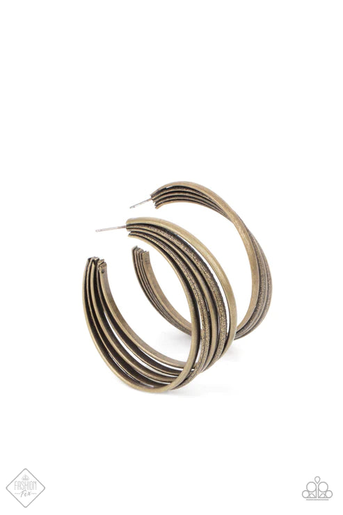 In Sync Brass Earring
