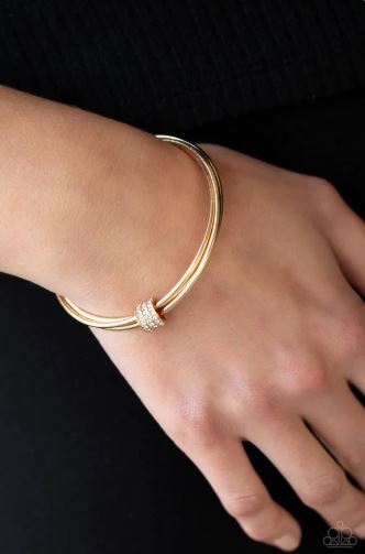 Roll Out The Rhinestones Gold Bracelet