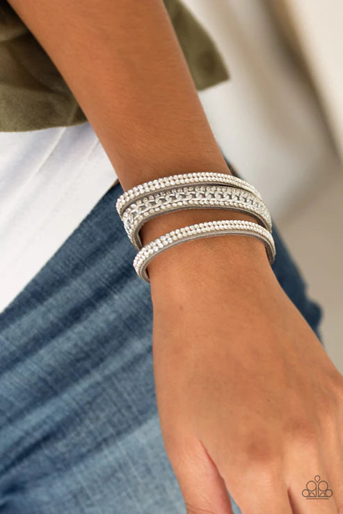 Rollin In Rhinestones Silver Urban Bracelet