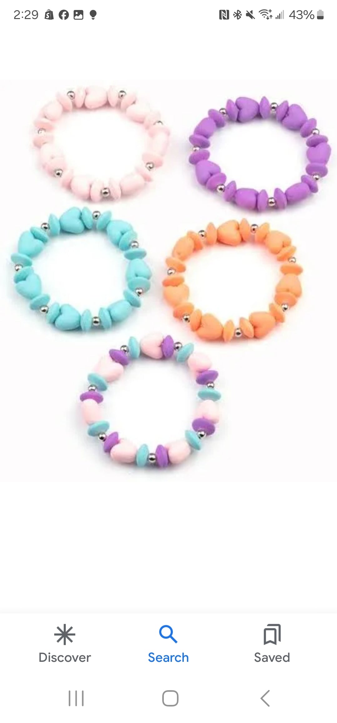 Starlet Shimmer Pink Heart Purple Blue Bracelet