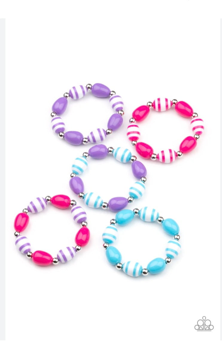 Starlet Shimmer Striped Bead Bracelet