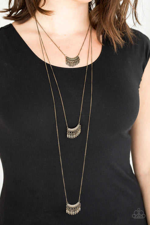 Seasonal Charm Brass Necklace