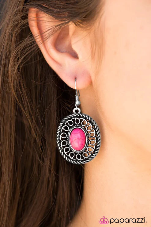 Take The TRAIL Less Traveled Pink Earrings