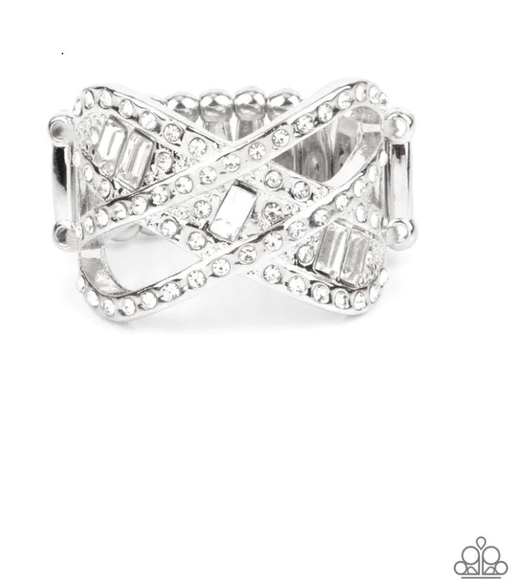 Triple Threat Twinkle White Ring