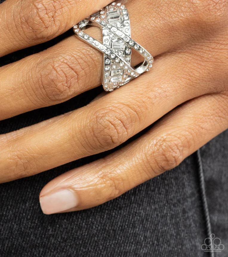 Triple Threat Twinkle White Ring