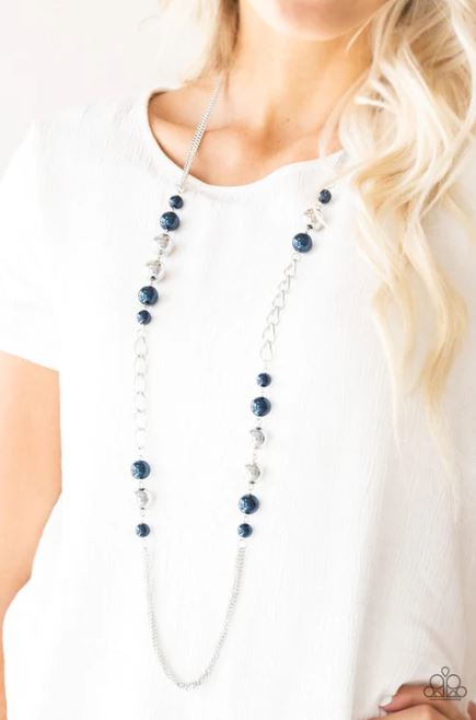 Uptown Talker Blue Necklace