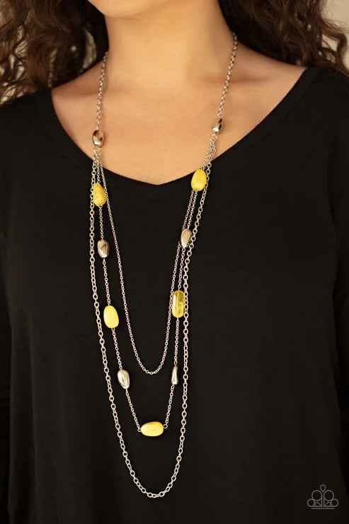 Vacay Mode Yellow Necklace