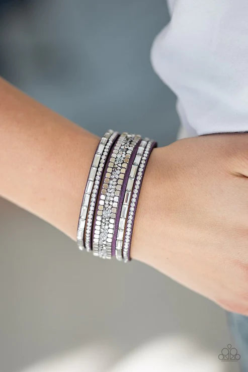 Rebel In Rhinestone Purple Bracelet