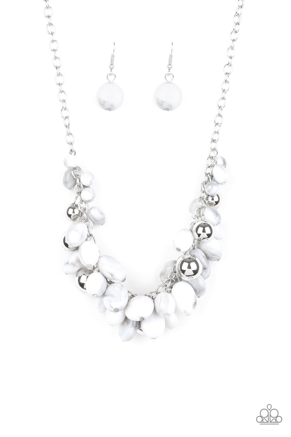Full Out Fringe White Necklace