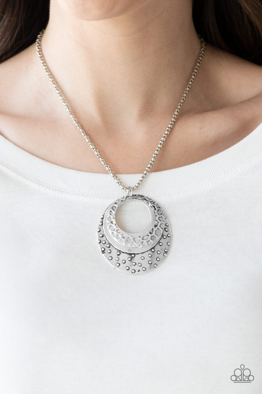 Texture Trio Silver Necklace