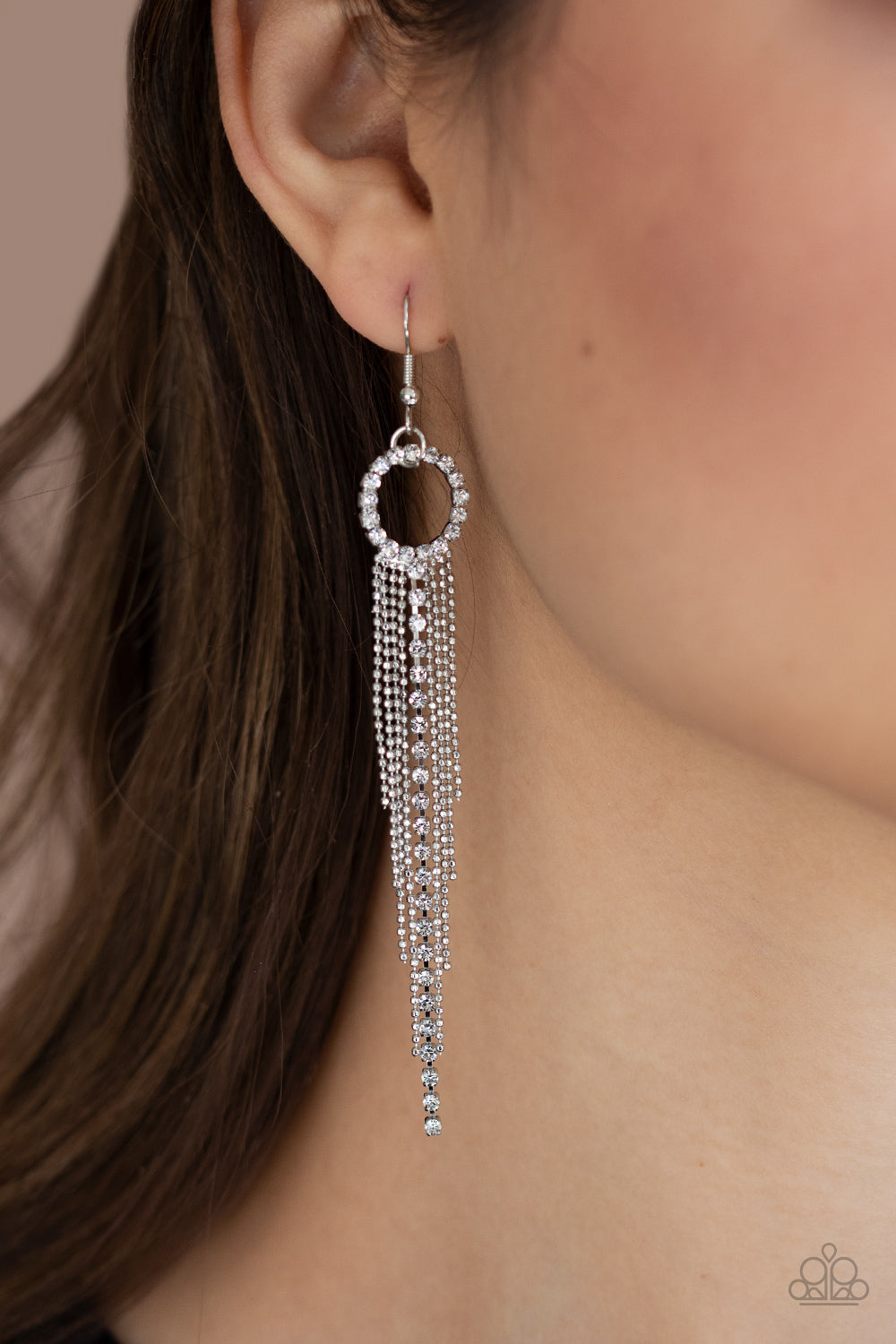 Pass The Glitter White Earring