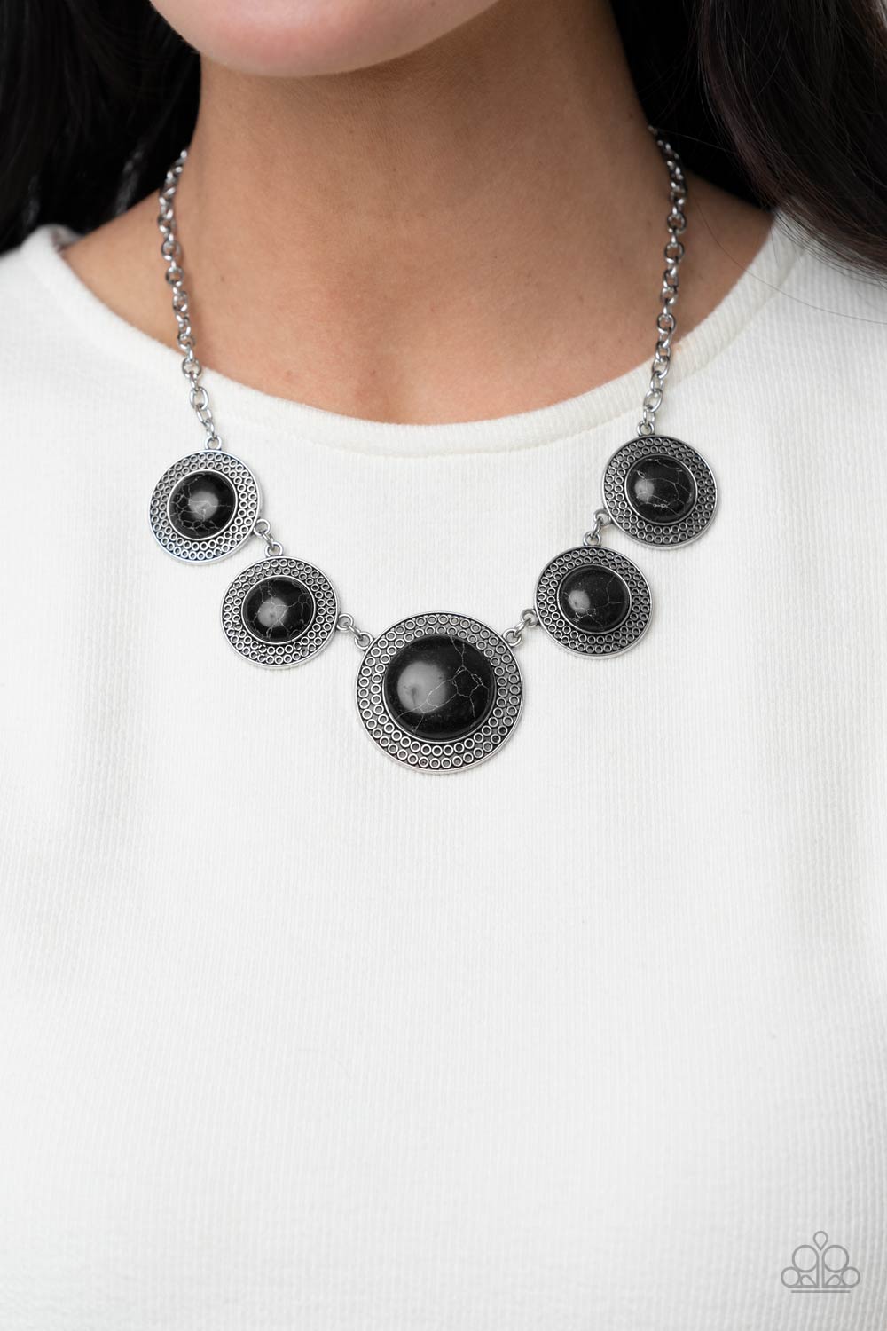 Circle The Wagons Black Necklace