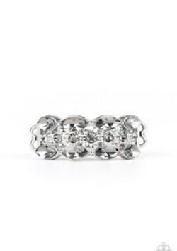 Distractingly Demure White Ring