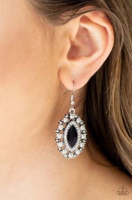 Long May She Reign Black Earring