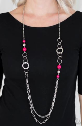 Modern Motley Pink Necklace