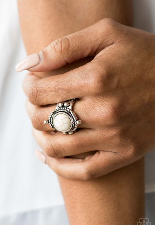 Prone To Wander White Ring