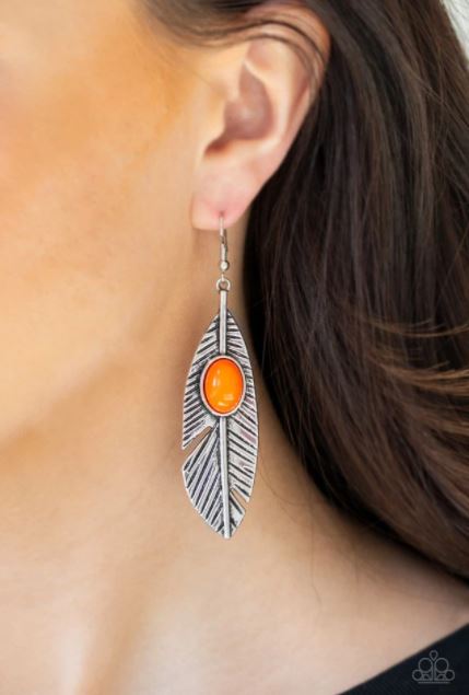 Quill Thrill Orange Earring