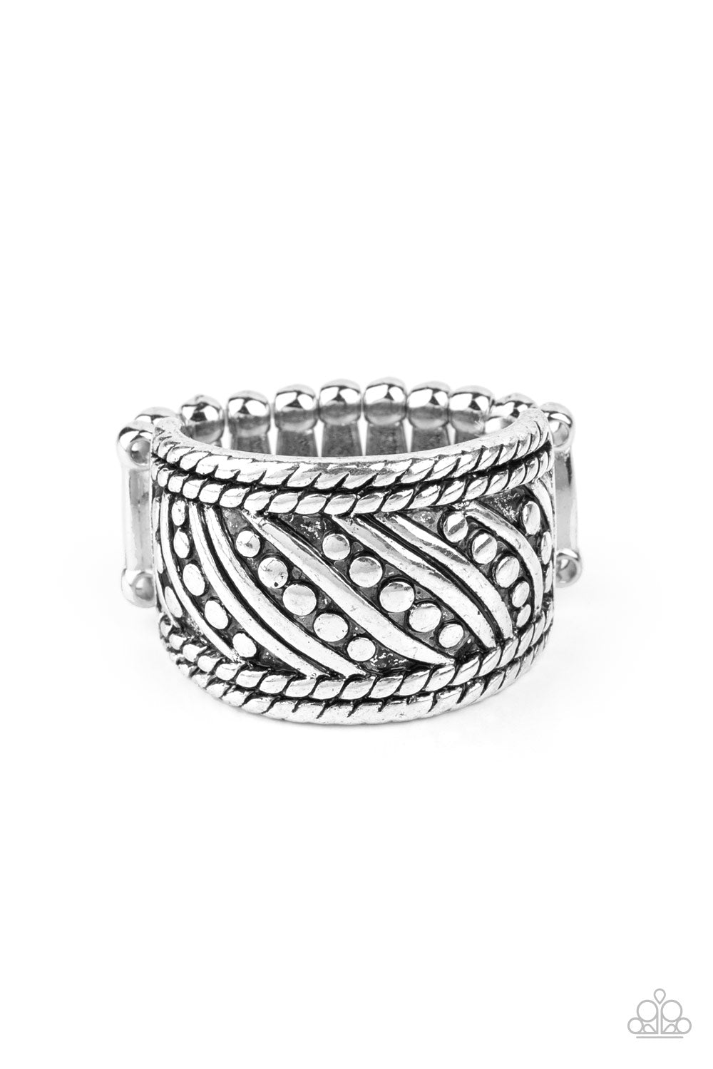 Slanted Shimmer Silver Ring