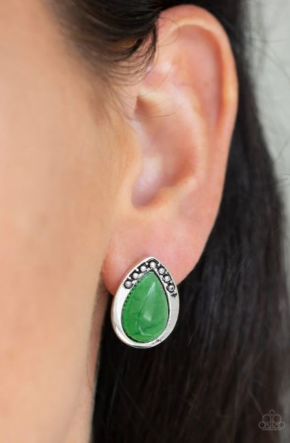 Stone Spectacular Green Post Earring