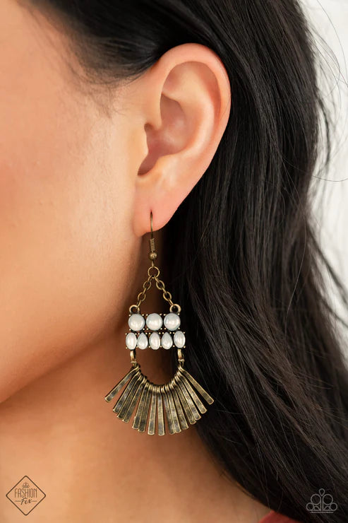 A FLARE For Fierceness Brass Earring