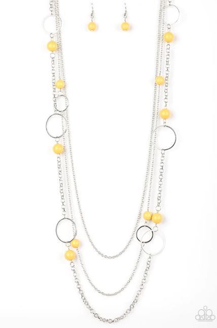 Beachside Babe Yellow Necklace