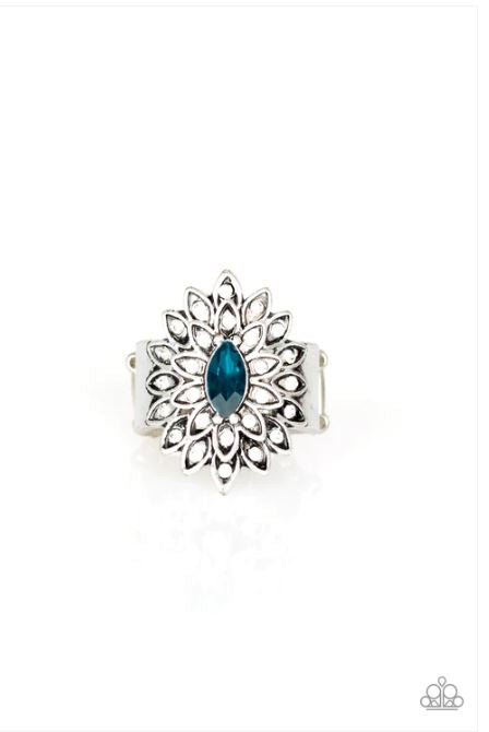 Blooming Fireworks Blue Ring