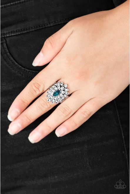 Blooming Fireworks Blue Ring