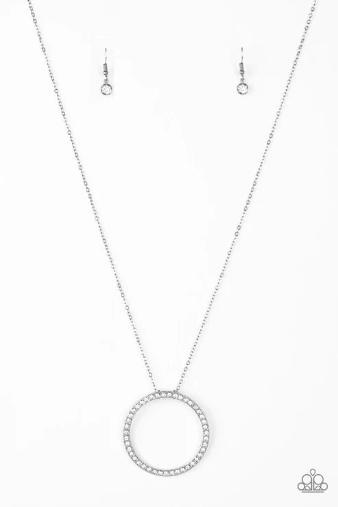 Center of Attention White Necklace