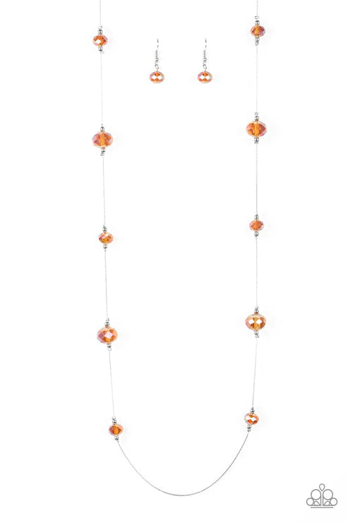 Champagne On The Rocks Orange Necklace