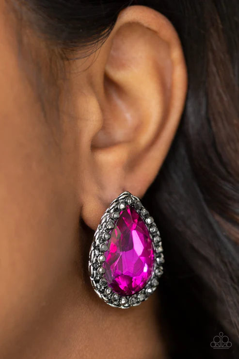 Dare To Shine Pink Post Earring