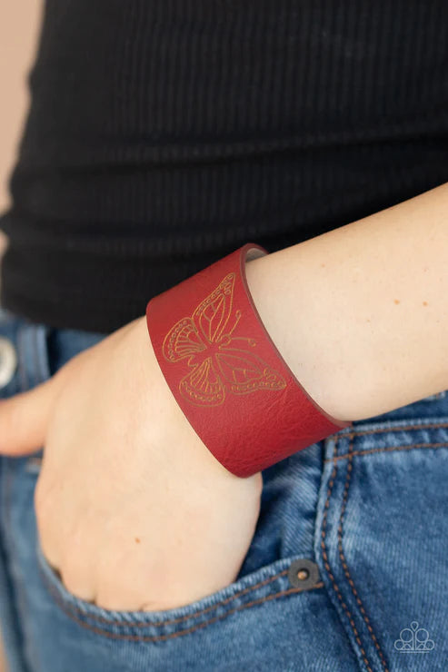 Flirty Flutter Red Bracelet