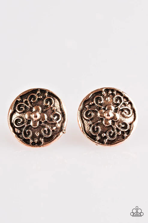 Garden Glee Copper Post Earrings