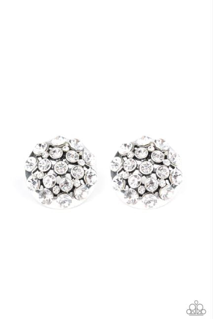 Hollywood Drama White Post Earrings