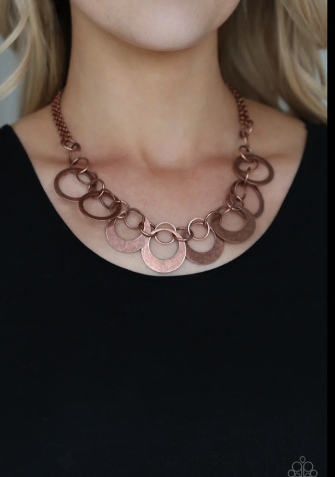 In Full Orbit Copper Necklace