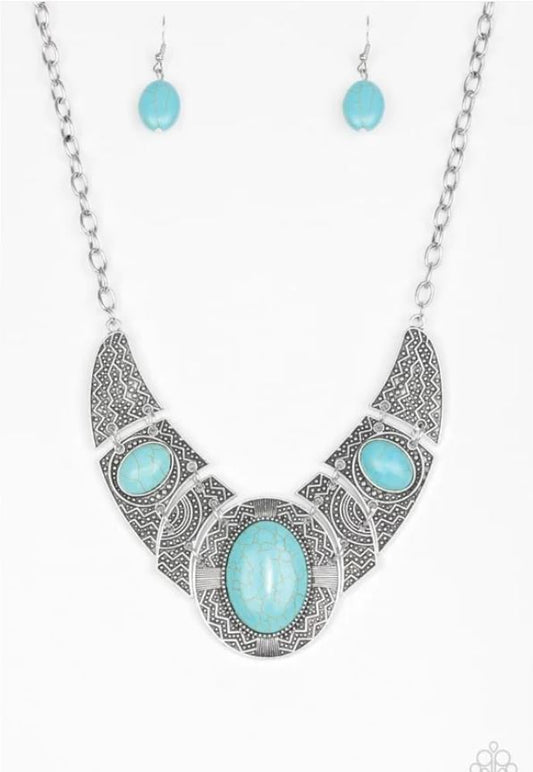 Leave Your Landmark Blue Necklace