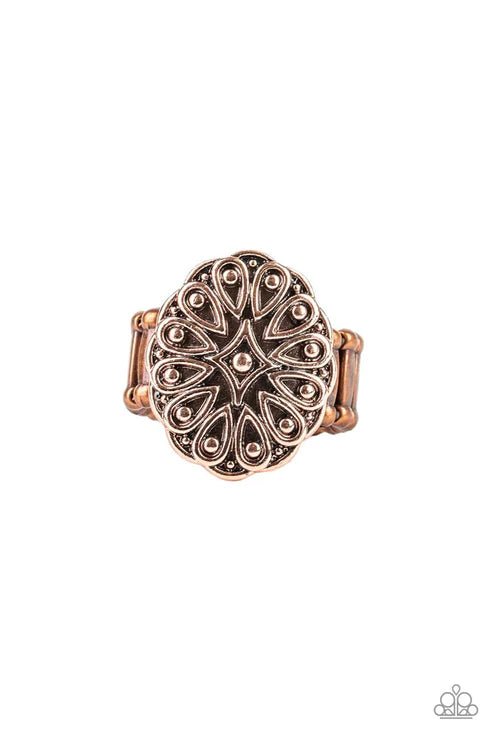 Modern Mandala Copper Ring