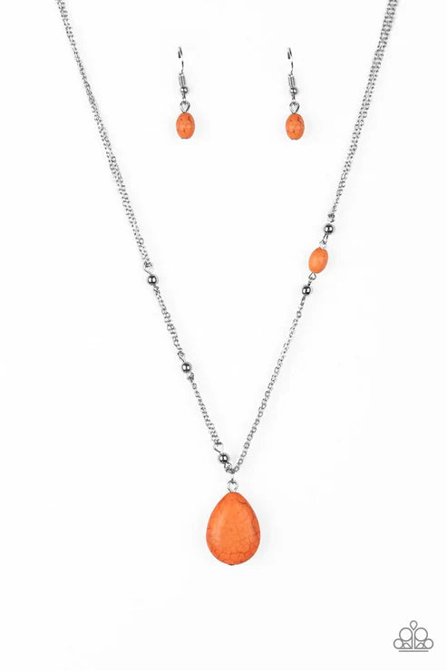 Peaceful Prairies Orange Necklace