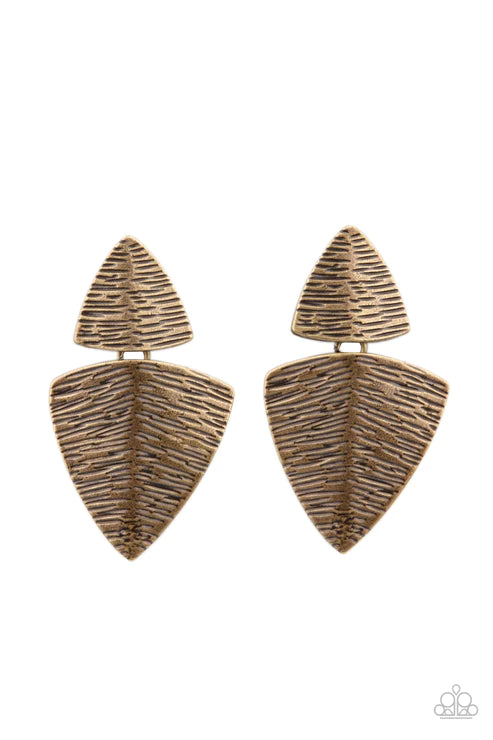 Primal Factors Brass Earring
