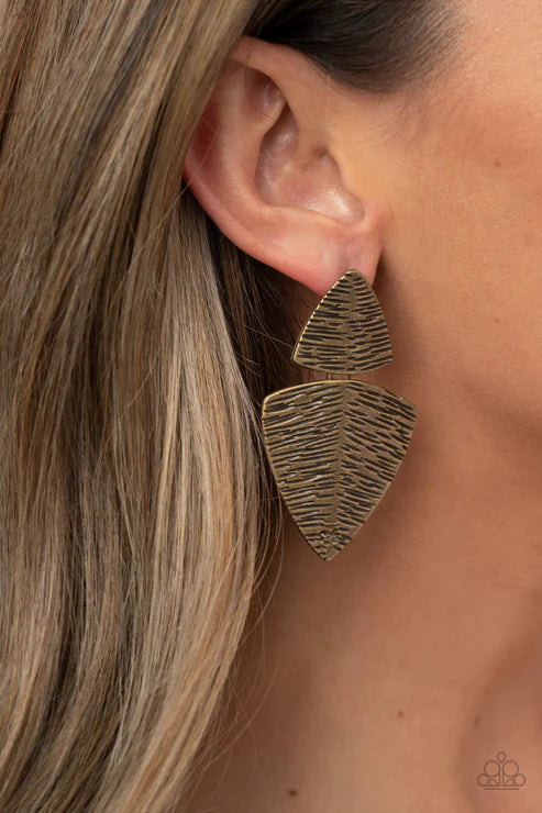 Primal Factors Brass Earring