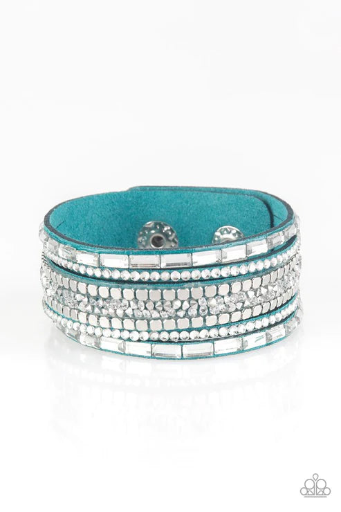 Rebel In Rhinestones Blue Bracelet