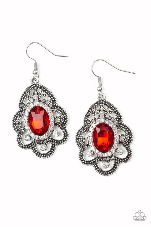 Reign Supreme Red Earrings