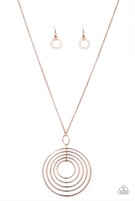 Running Circles In My Mind Rose Gold Necklace