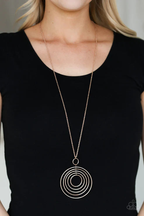 Running Circles In My Mind Rose Gold Necklace