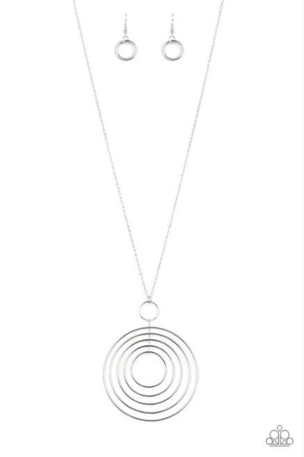 Running Circles In My Mind Silver Necklace