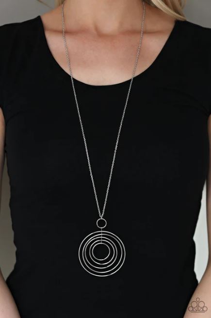 Running Circles In My Mind Silver Necklace