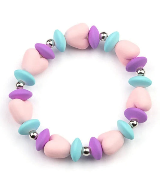Starlet Shimmer Pink Heart Purple Blue Bracelet