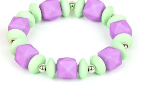 Starlet Shimmer Purple Green Cube Green Bracelet