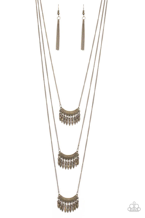 Seasonal Charm Brass Necklace
